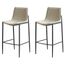 9 Kit 2 Banquetas Altas Eulalia Rivatti 103 cm -Altura- em PU Fendi com Base em Aco Grafite